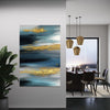 Teal Horizon Abstract Canvas - Blanq Canvas