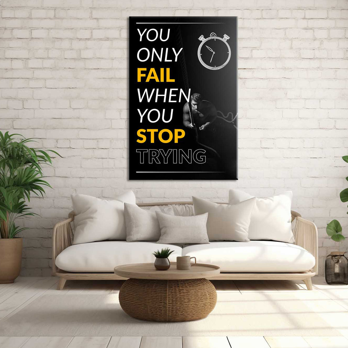 You Only Fail When You Stop Canvas - Blanq Canvas